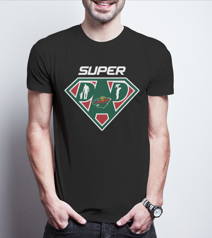 Super Dad Minnesota Wild Hockey Symbol T-Shirt