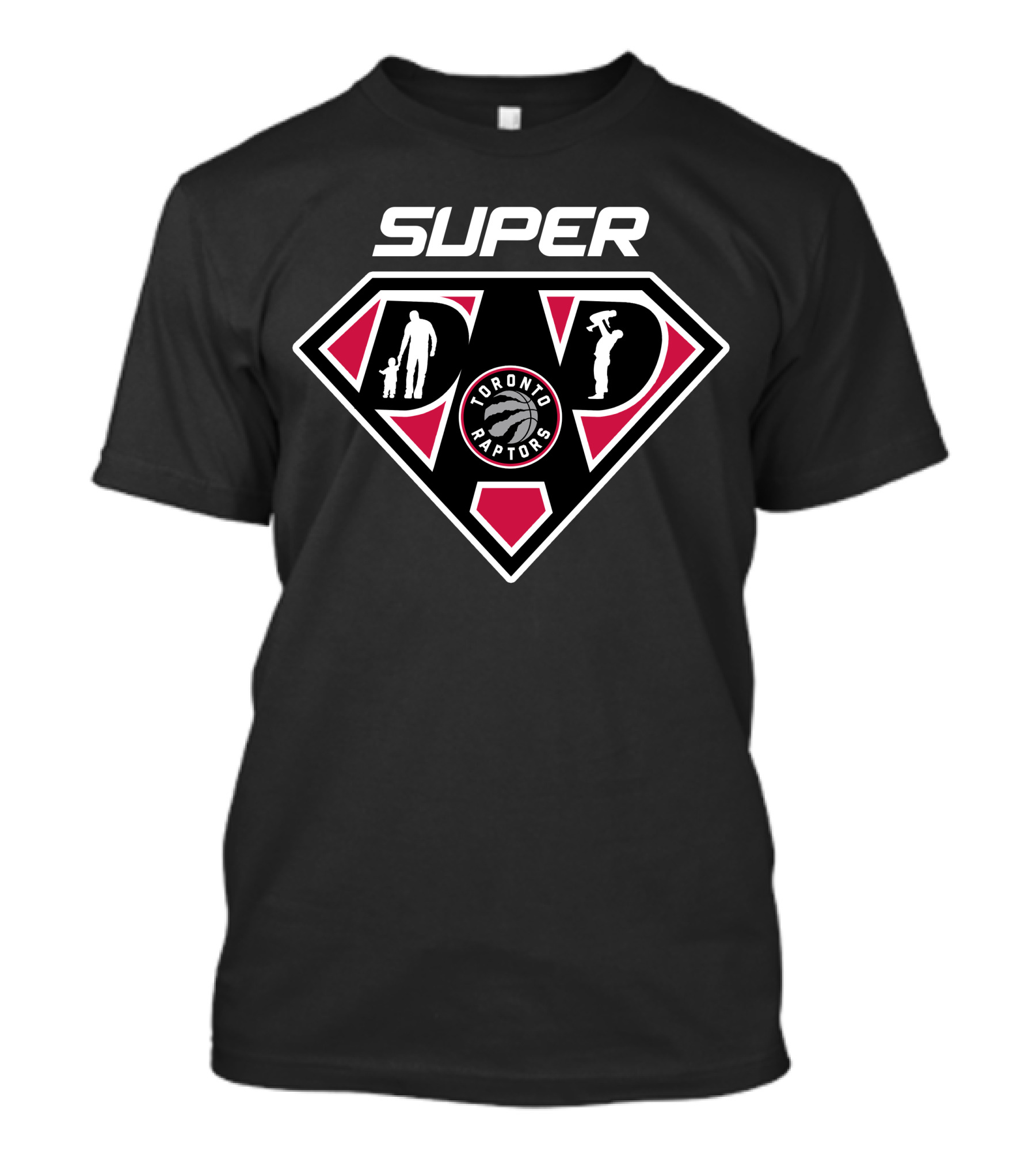 Super Dad Toronto Raptors Logo Fatherhood Theme T-Shirt