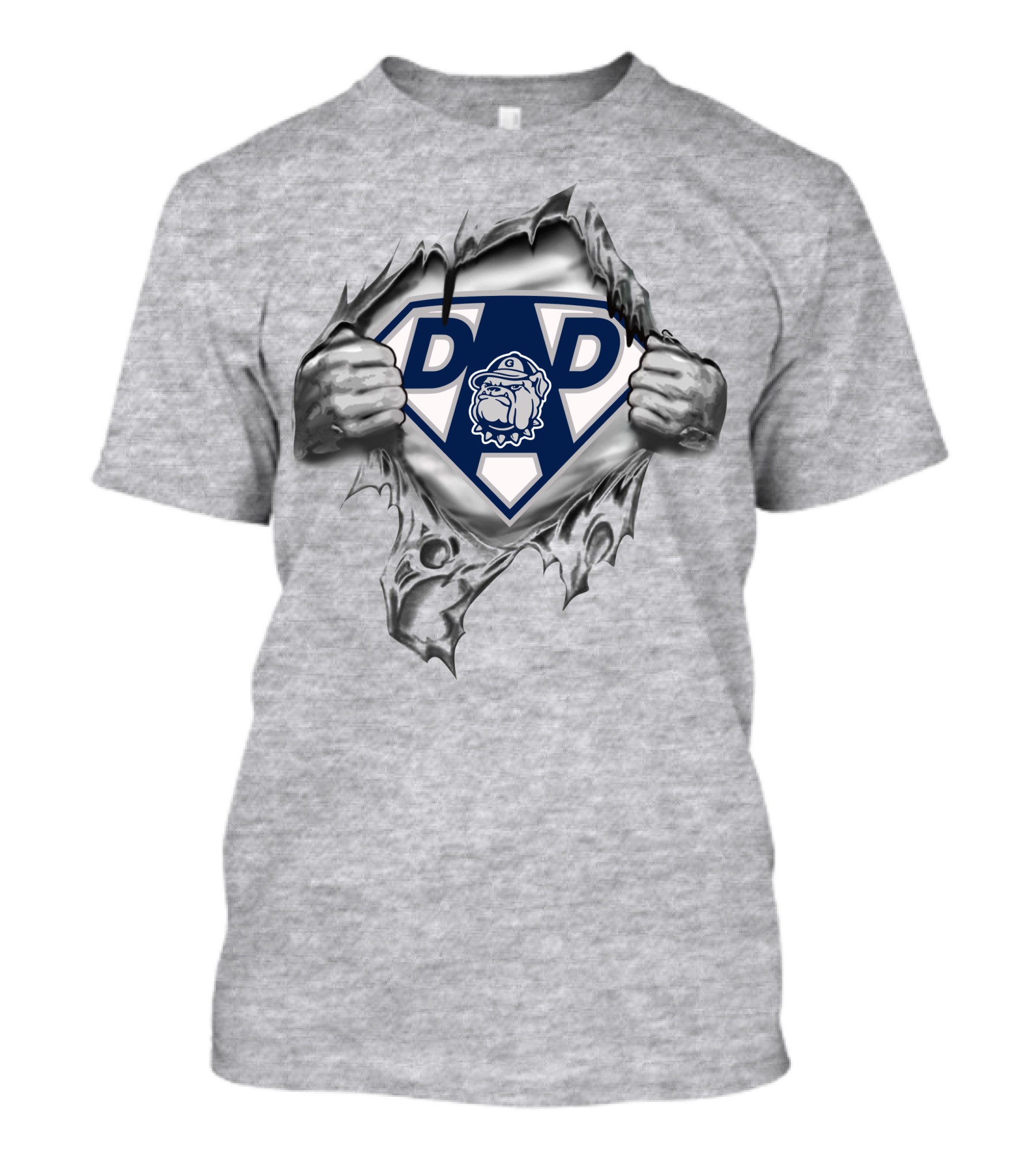 Georgetown Hoyas Super Dad Bulldog Logo Shield T-Shirt