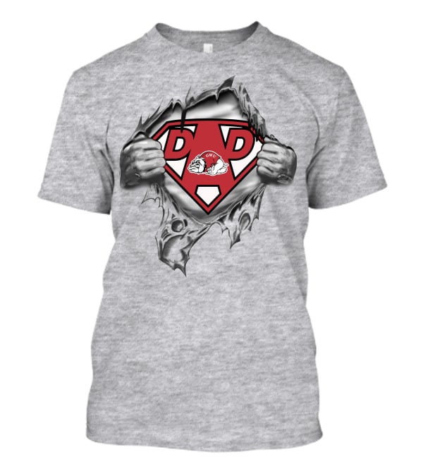 Gardner-Webb Bulldogs Super Dad Logo Torn T-Shirt