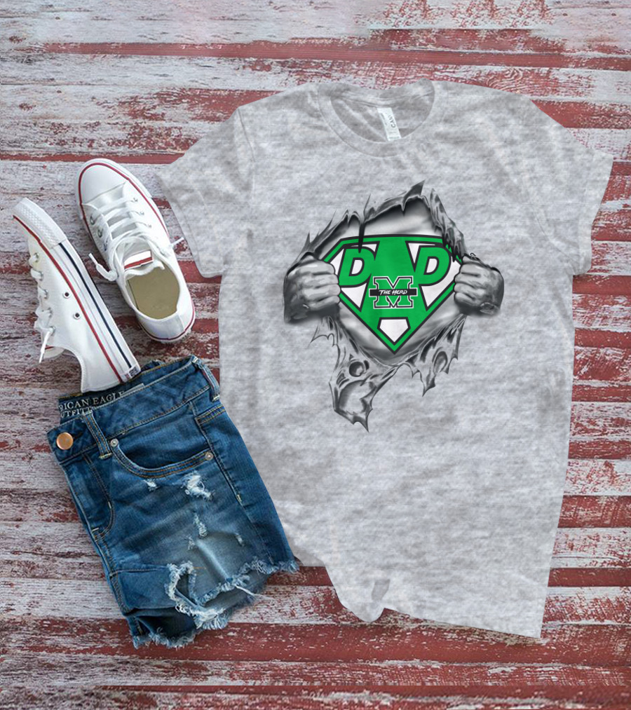 Marshall Thundering Herd Super Dad Logo The Herd Superman Style T-Shirt