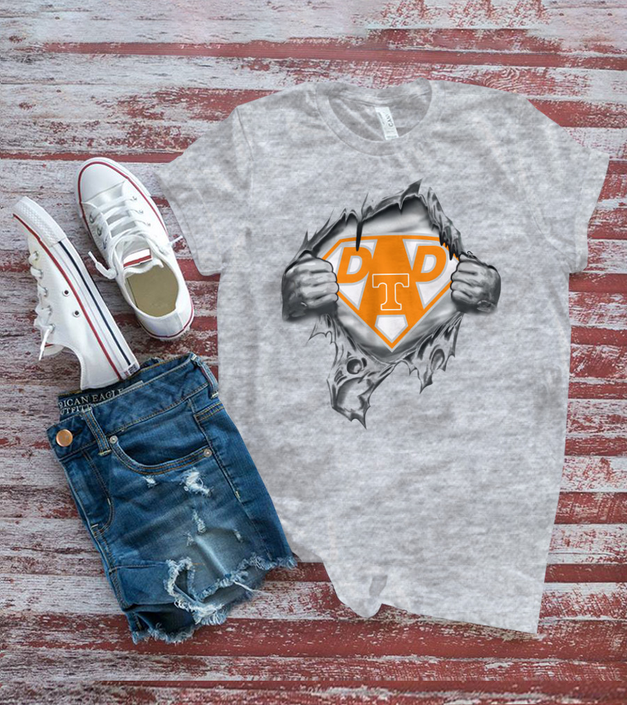 Tennessee Volunteers Dad Superhero Logo Orange T-Shirt