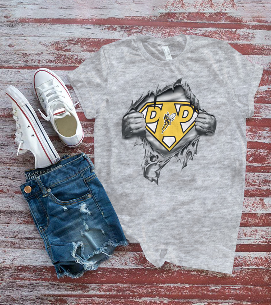 Superior Yellow Jackets Dad Superhero Honeybee T-Shirt