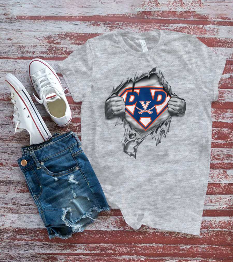 Virginia Cavaliers Super Dad V Symbol T-Shirt
