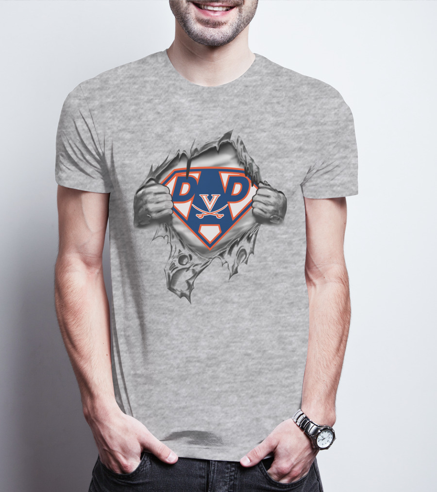 Virginia Cavaliers Super Dad V Symbol T-Shirt