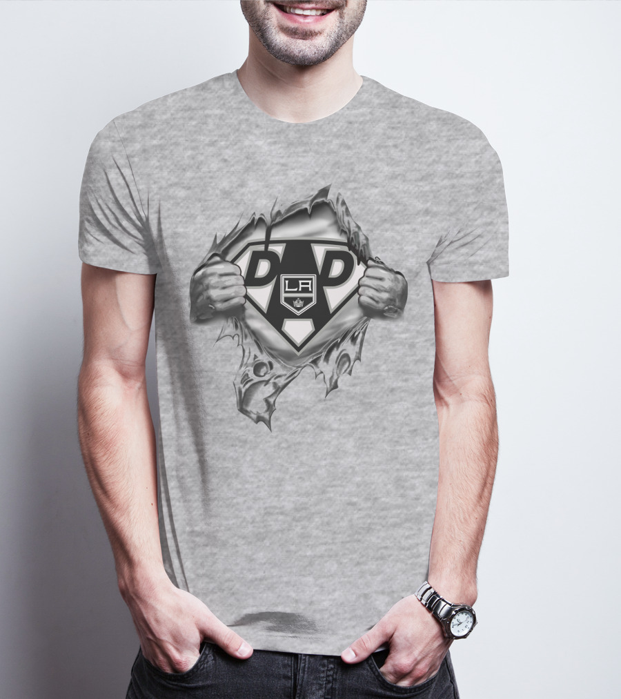 Los Angeles Kings Super Dad La Shield With Hands T-Shirt