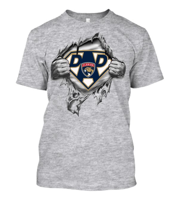 Florida Panthers Super Dad Emblem With Shield And Claw Marks T-Shirt