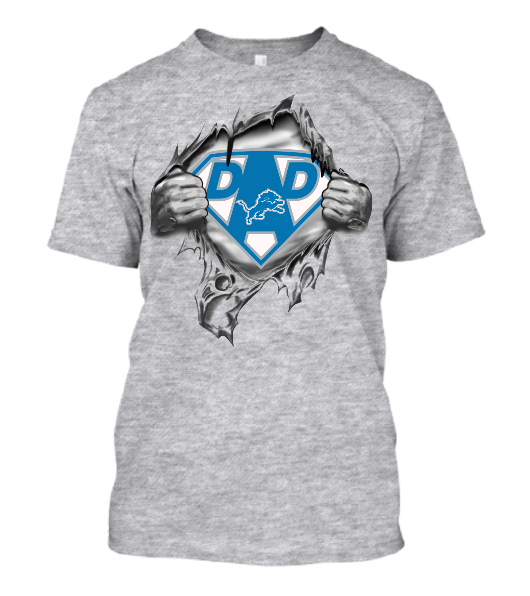 Detroit Lions Dad Super Hero T-Shirt