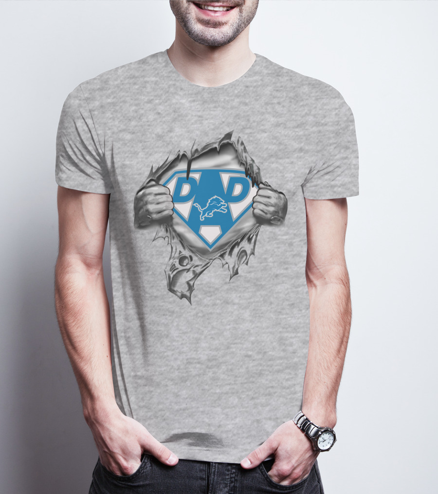 Detroit Lions Dad Super Hero T-Shirt