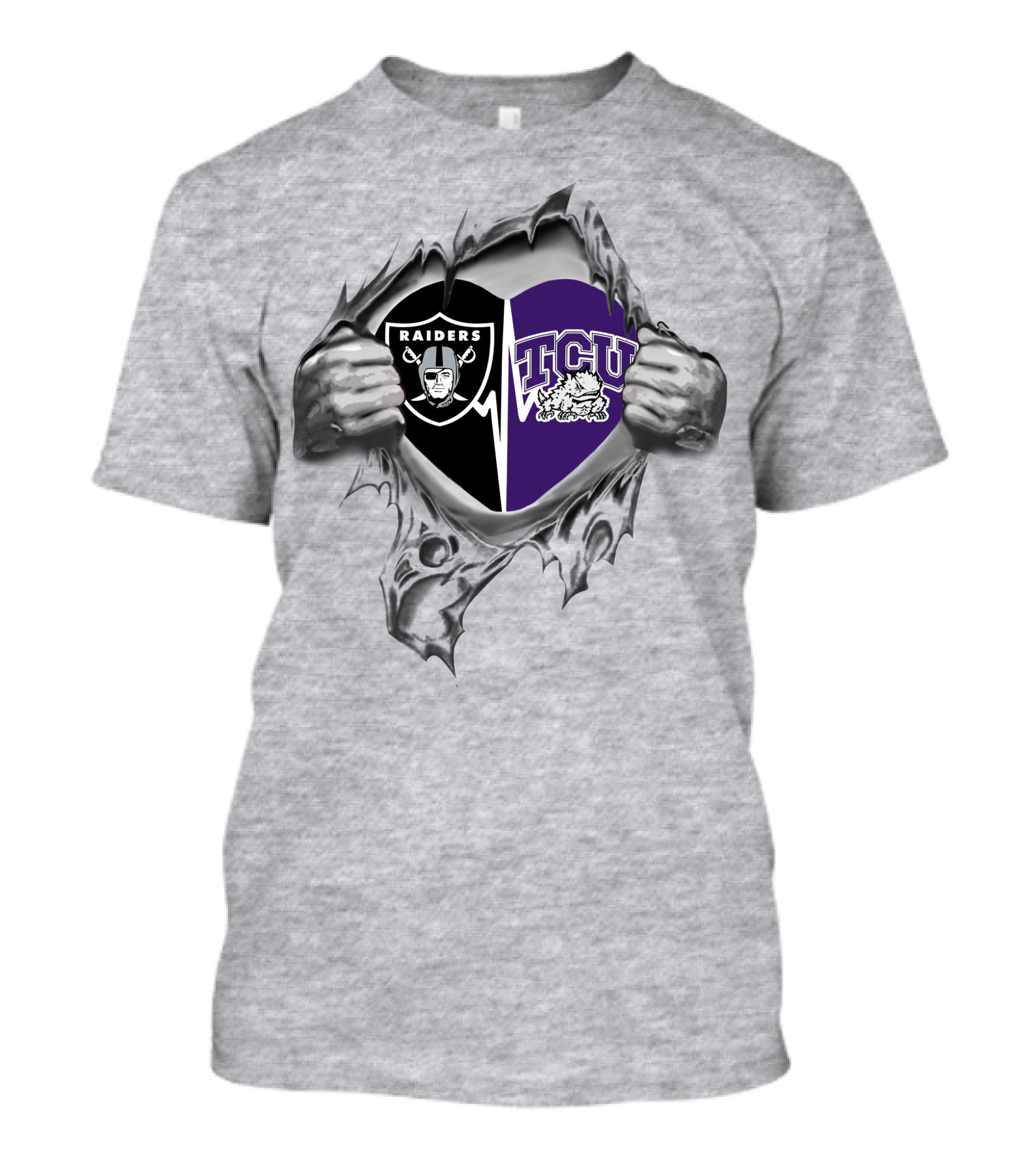Raiders Tcu Horned Frogs Heart Logo Mashup T-Shirt