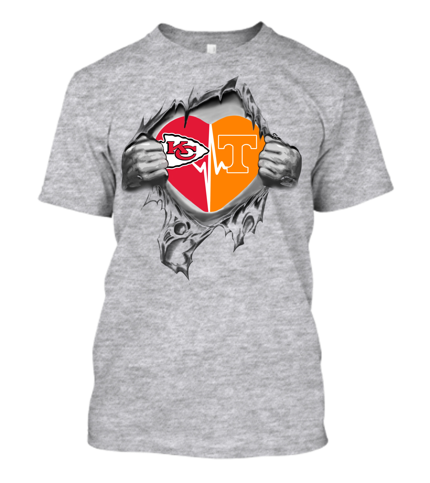 Chiefs Tennessee Volunteers Heartbeat Passion T-Shirt