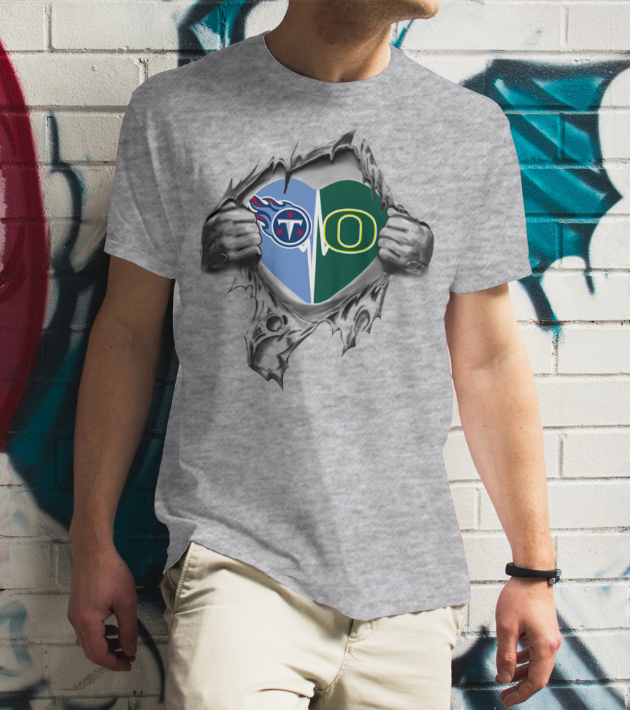 Titans Oregon Ducks Heart T-Shirt