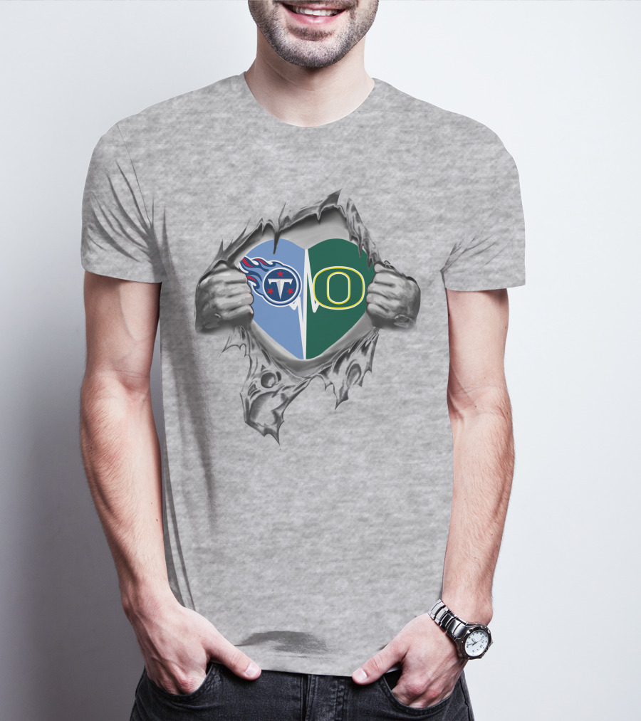 Titans Oregon Ducks Heart T-Shirt