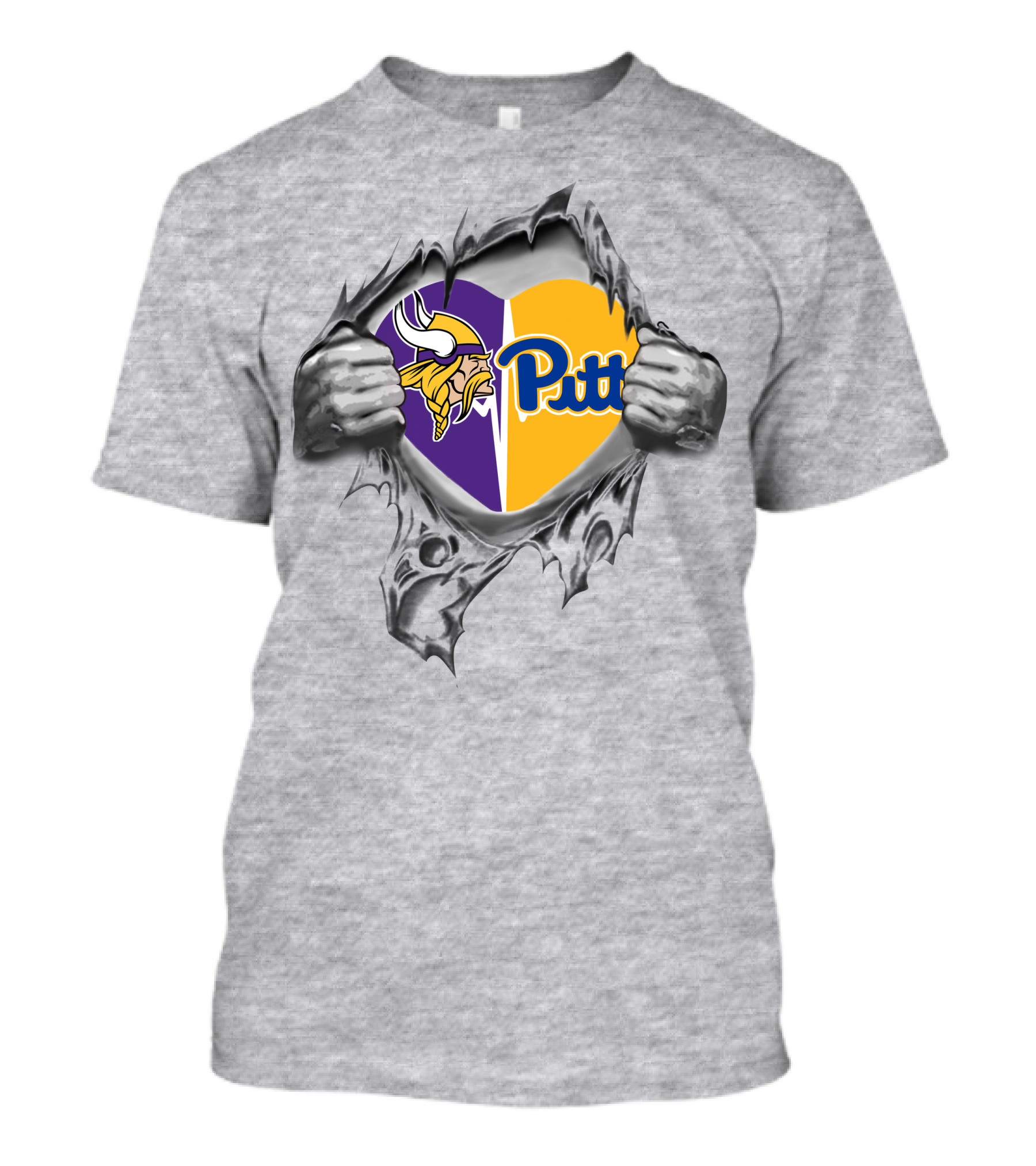 Vikings Panthers Pitt Heart T-Shirt