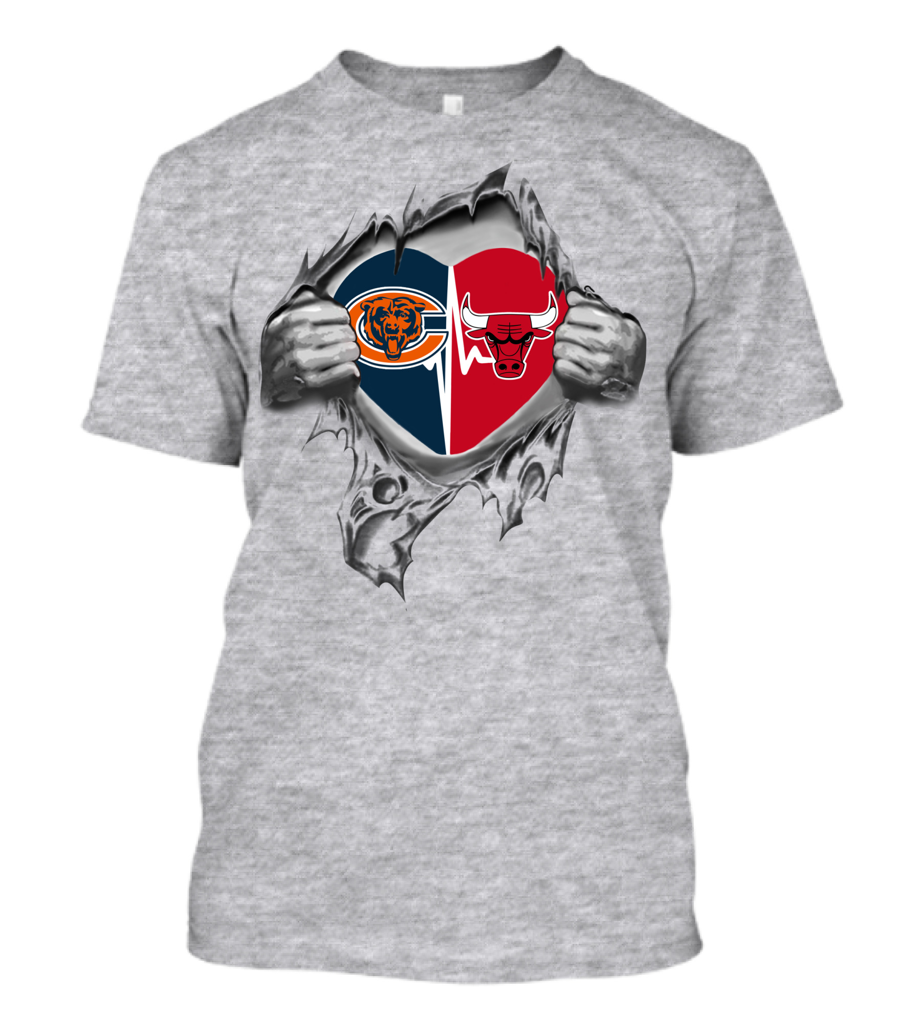 Heart Of Chicago Bears And Bulls Loyalty T-Shirt