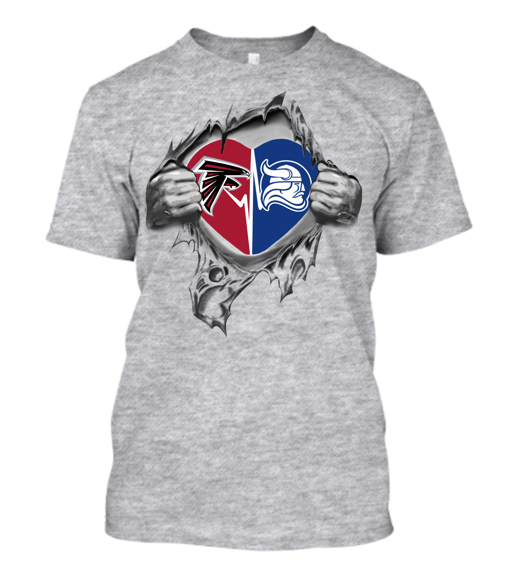Falcons Berry Vikings Heart Logo Combination T-Shirt