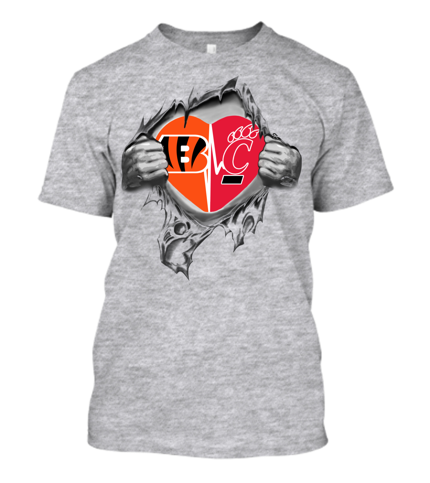 Cincinnati Bengals Bearcats Split Heart 278 It's In My Heart T-Shirt