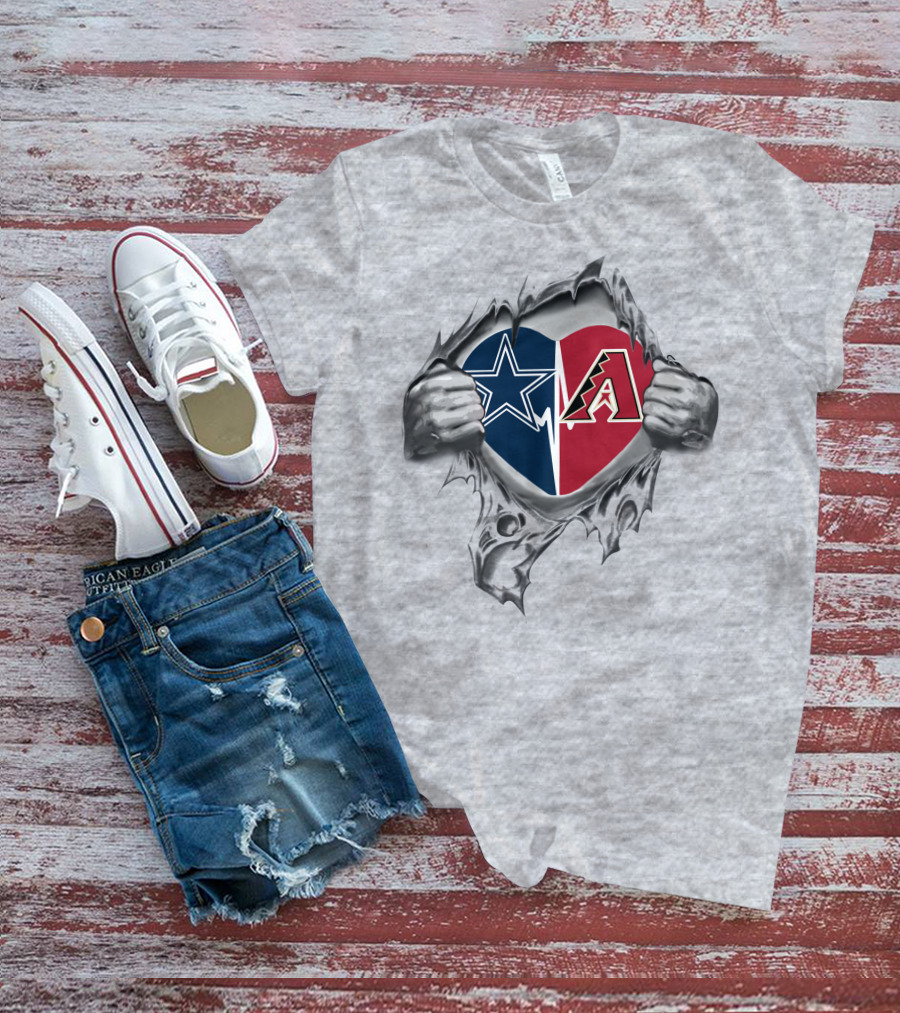 Cowboys Arizona Diamondbacks Heart Logo Combination T-Shirt