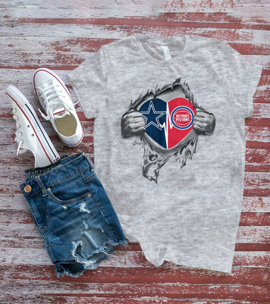 Cowboys Detroit Pistons Heartbeat United Loyalty T-Shirt
