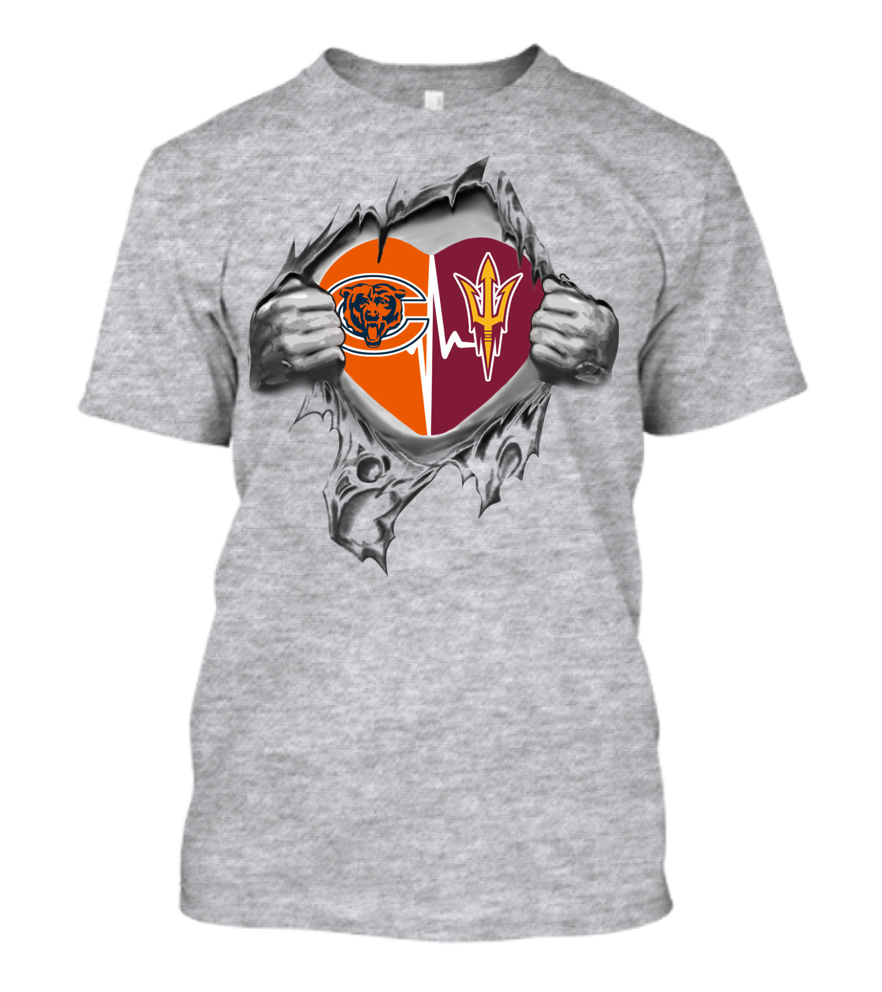 Bears Arizona State Sun Devils Heartbeat T-Shirt