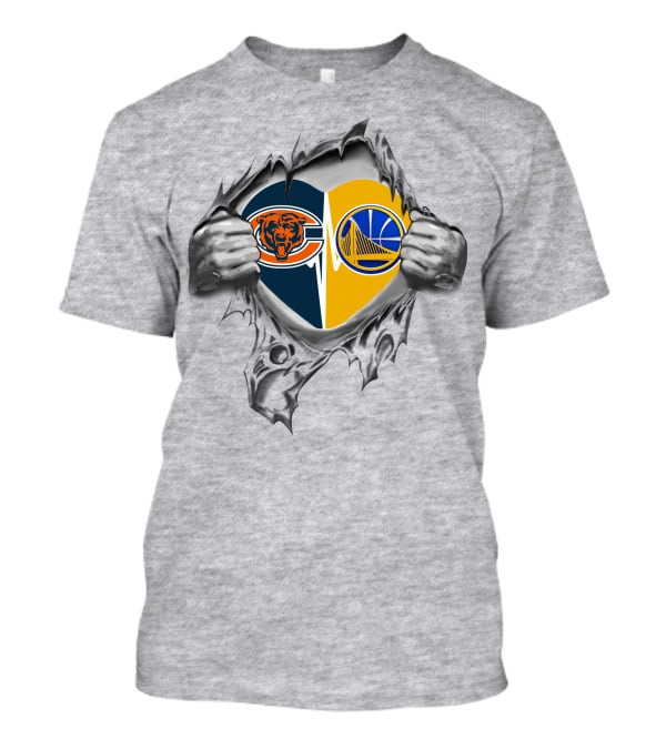 Bears Golden State Warriors Heart Logo Combo Fan Pride T-Shirt