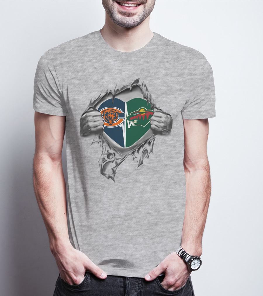 Bears Minnesota Wild Heartbeat Passion Fan Love T-Shirt