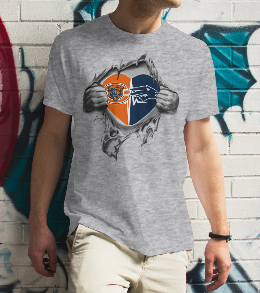 Bears Nevada Wolf Pack Heart Claw T-Shirt