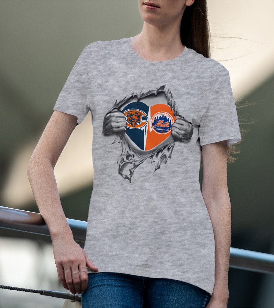 Bears New York Mets Heart T-Shirt