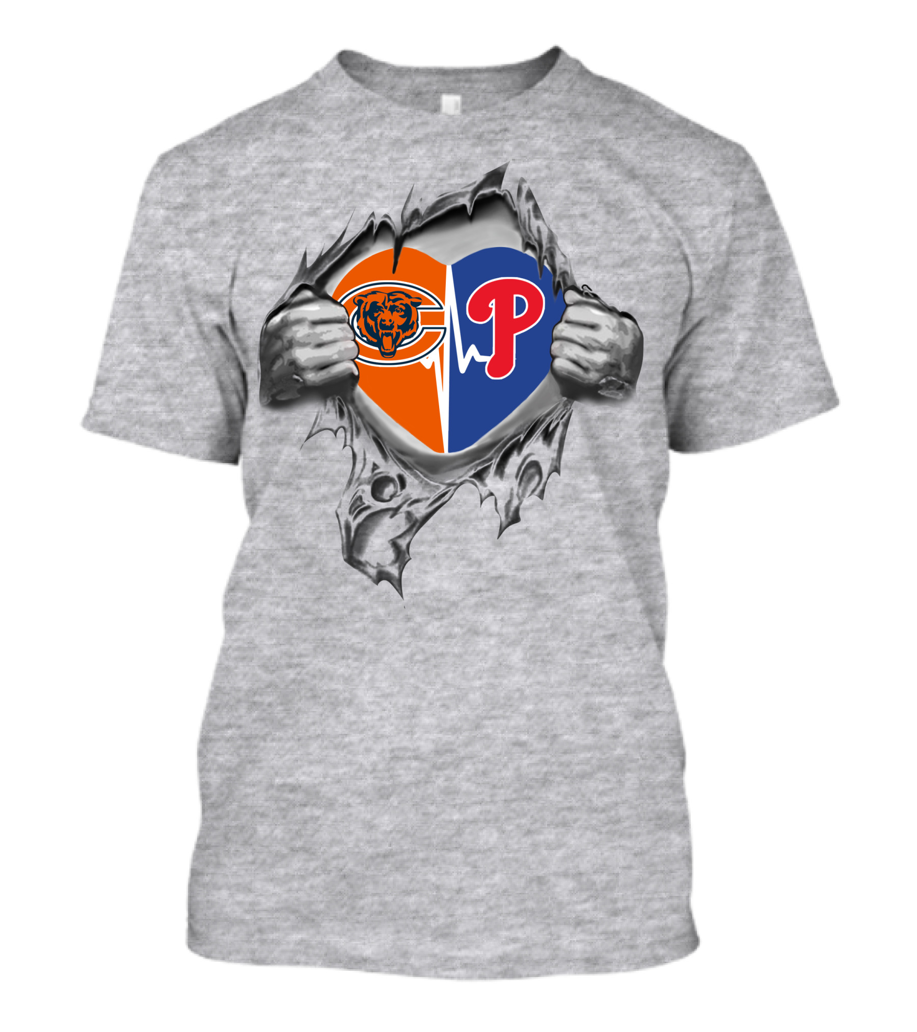 Bears And Philadelphia Phillies Heart T-Shirt
