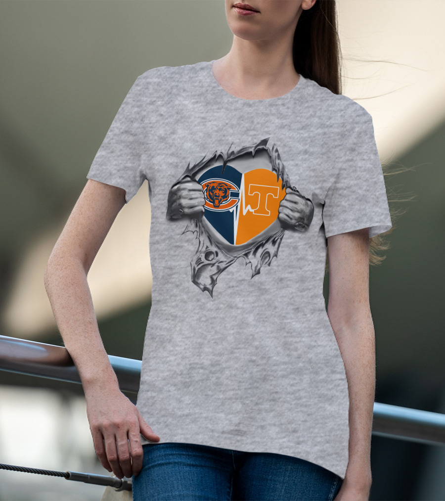 Bears Tennessee Volunteers Heart Design Combination T-Shirt