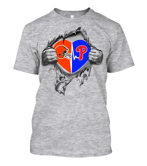 Browns Philadelphia Phillies Heart T-Shirt