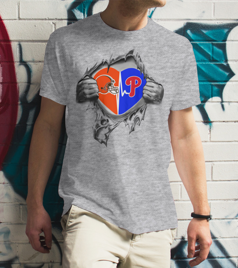 Browns Philadelphia Phillies Heart T-Shirt