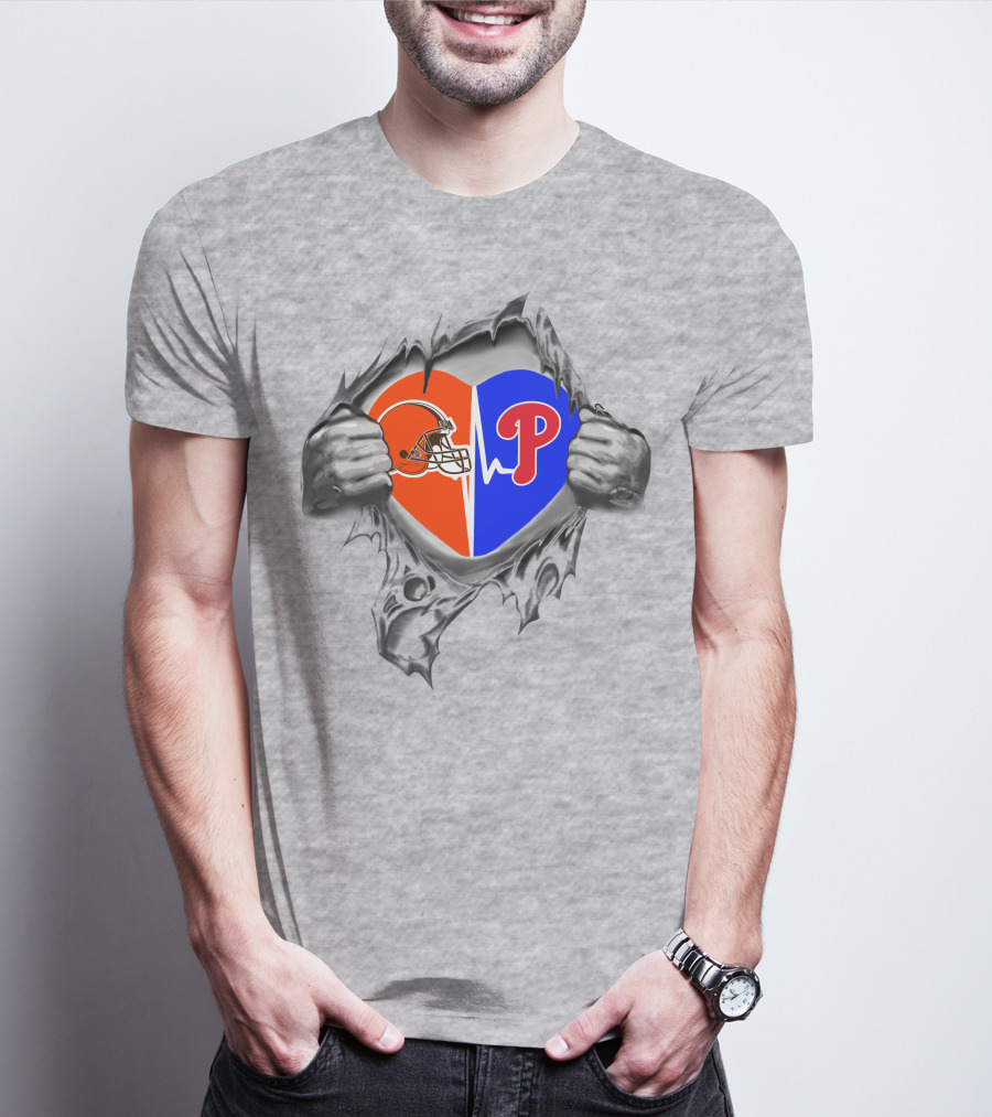 Browns Philadelphia Phillies Heart T-Shirt