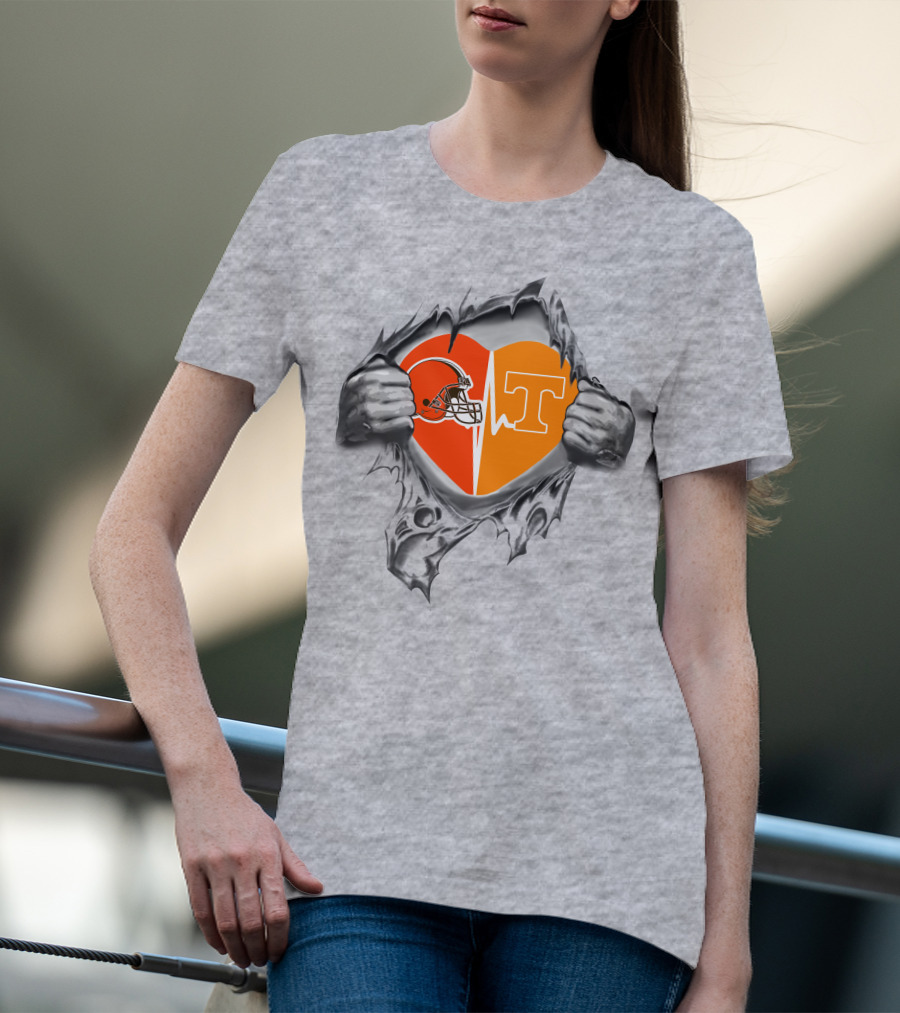 Browns Tennessee Volunteers Heartbeat Passion T-Shirt