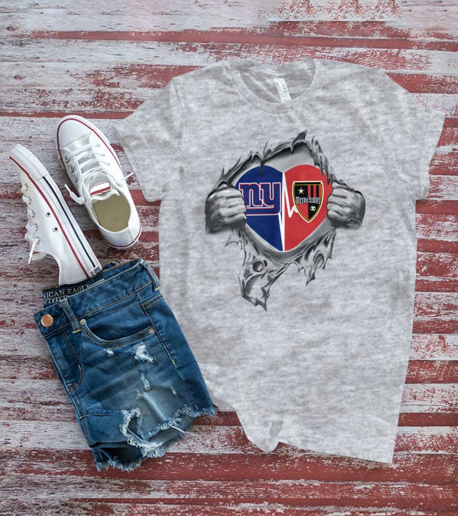 New York Giants Metrostars Heart Logo Fan Tribute T-Shirt