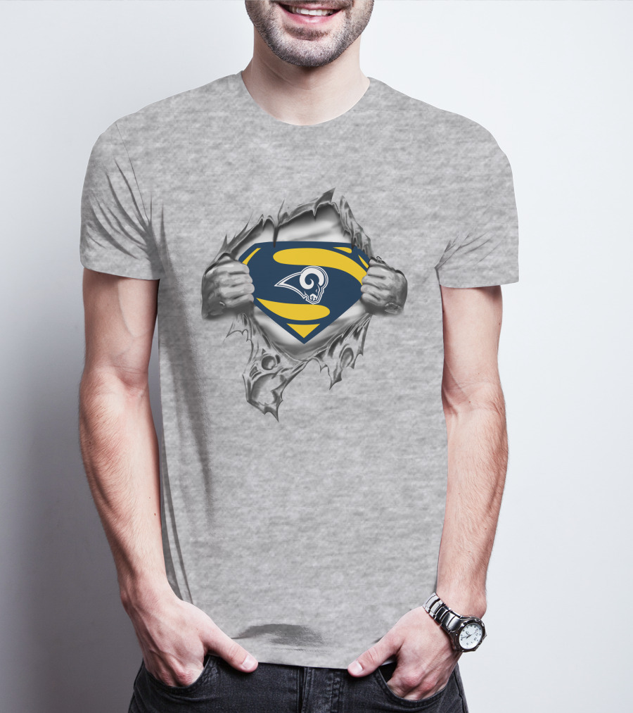 Los Angeles Rams Superman Logo Burst T-Shirt