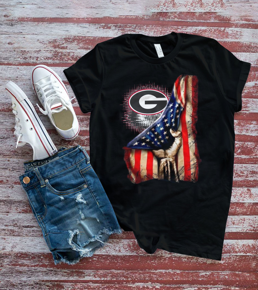 Georgia Bulldogs American Flag G Logo Patriotic T-Shirt