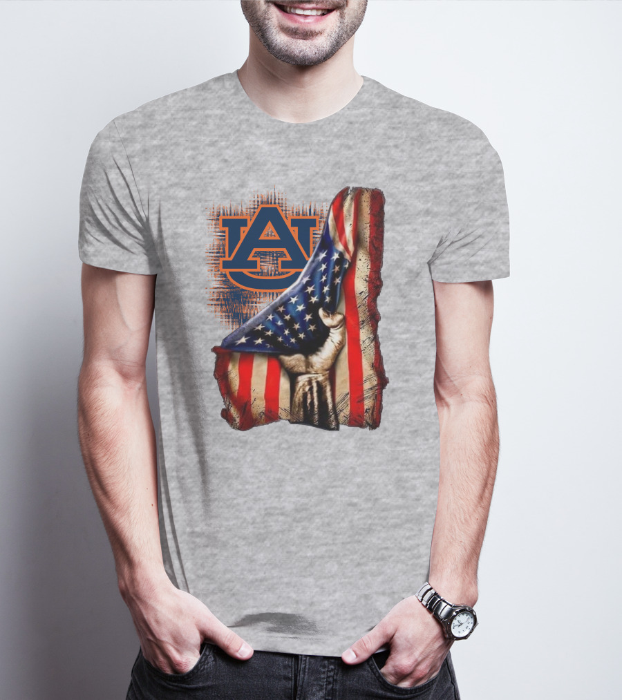 Auburn Tigers American Flag Patriotic T-Shirt