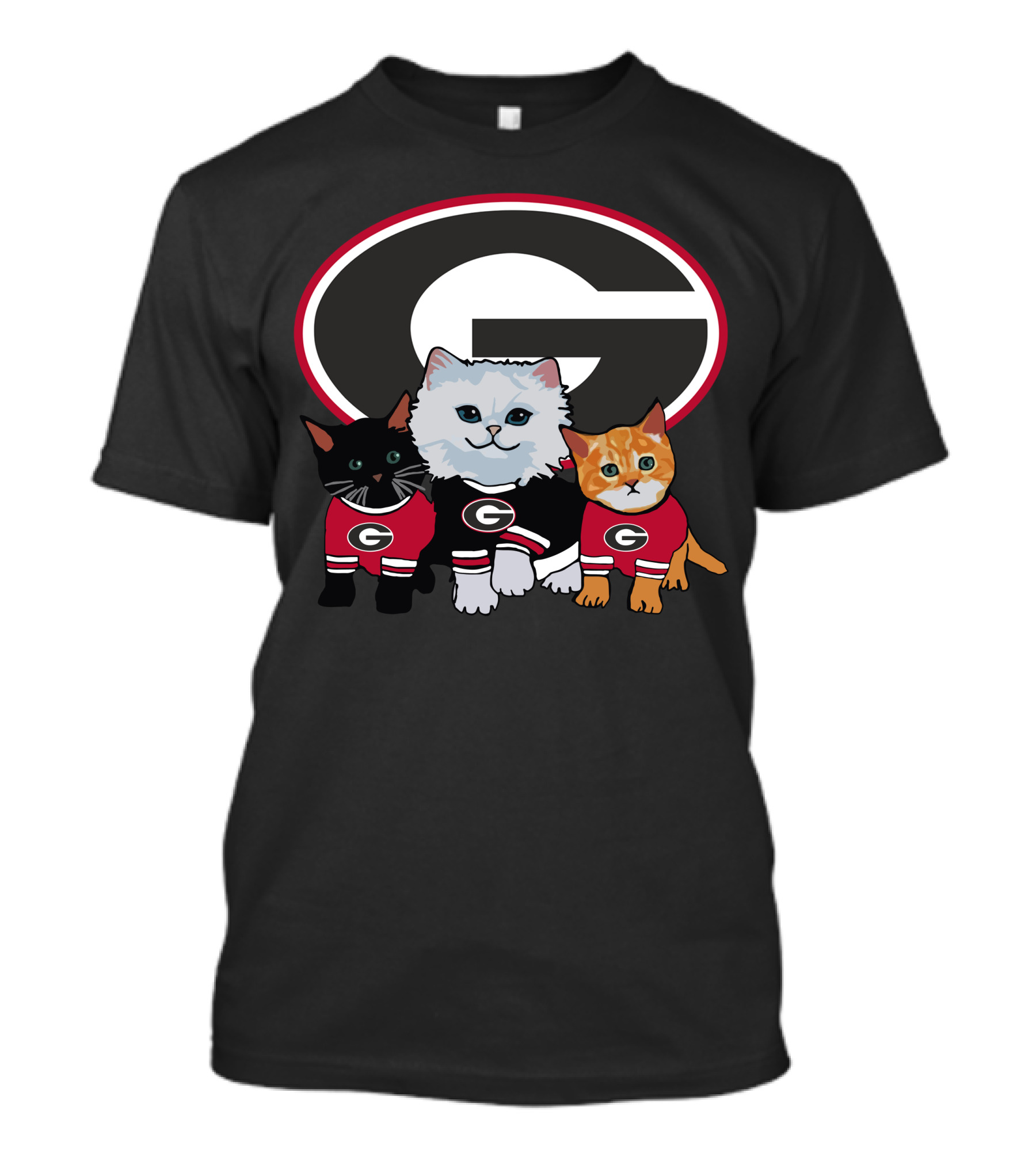 Georgia Bulldogs Logo Cats In Team T-Shirt