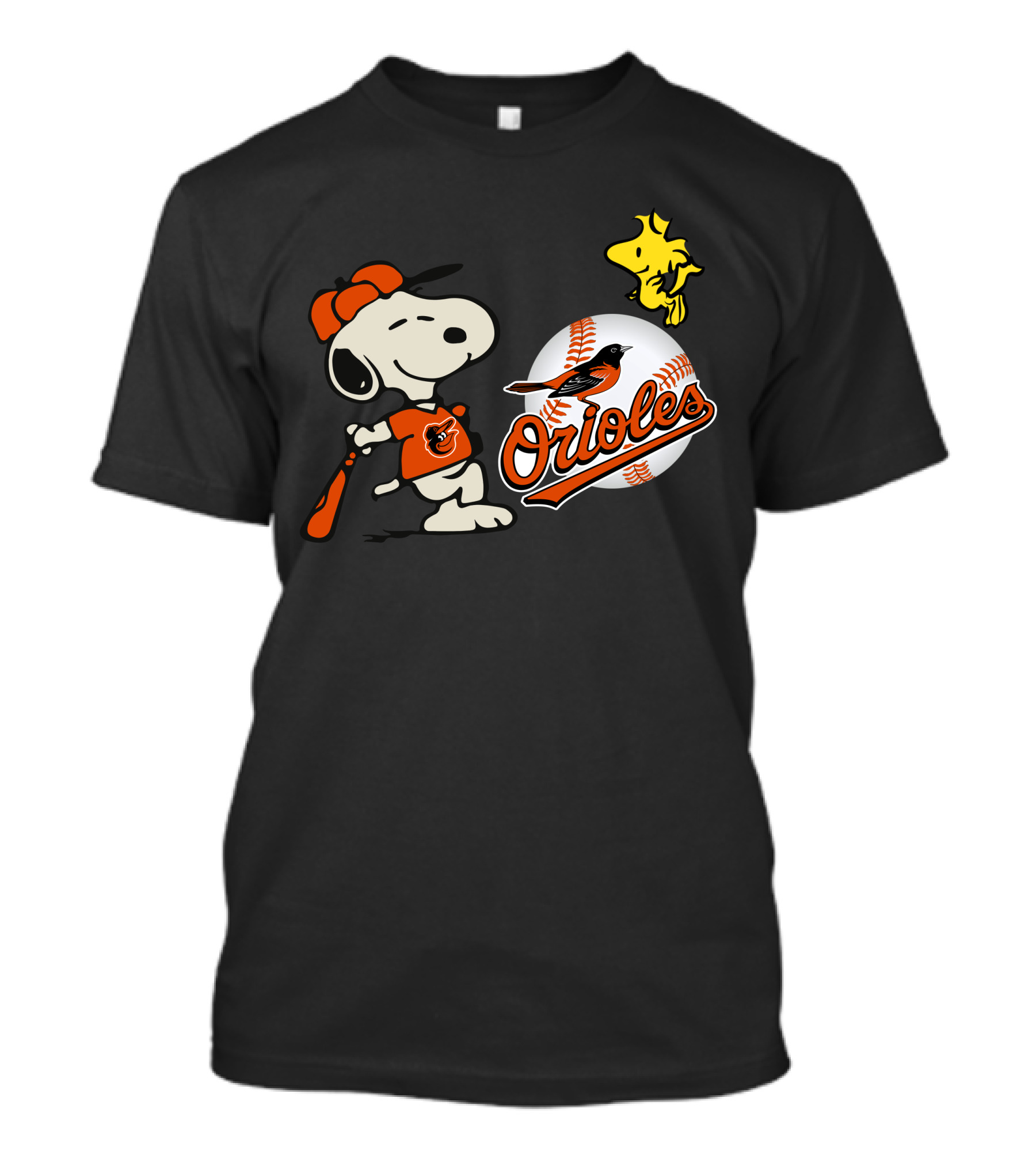 Baltimore Orioles Snoopy And Woodstock BaseballArtwork T-Shirt