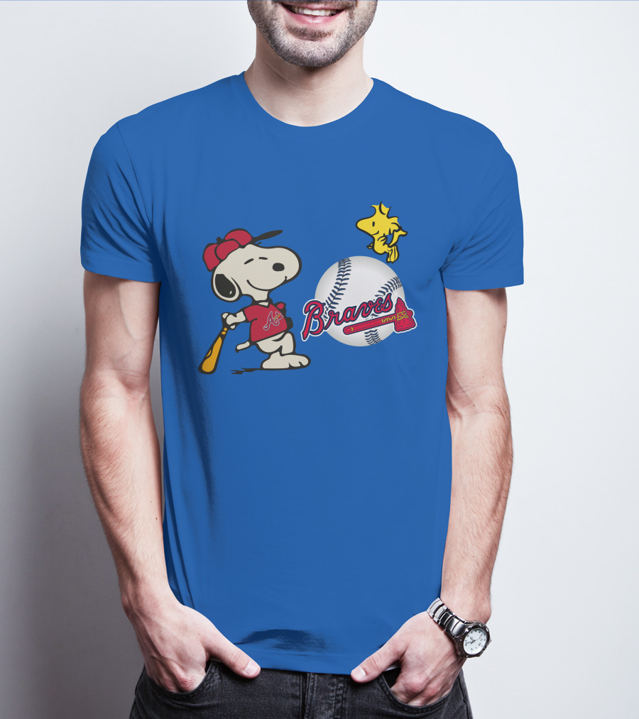 Braves Snoopy Woodstock Baseball Atlanta Peanuts T-Shirt