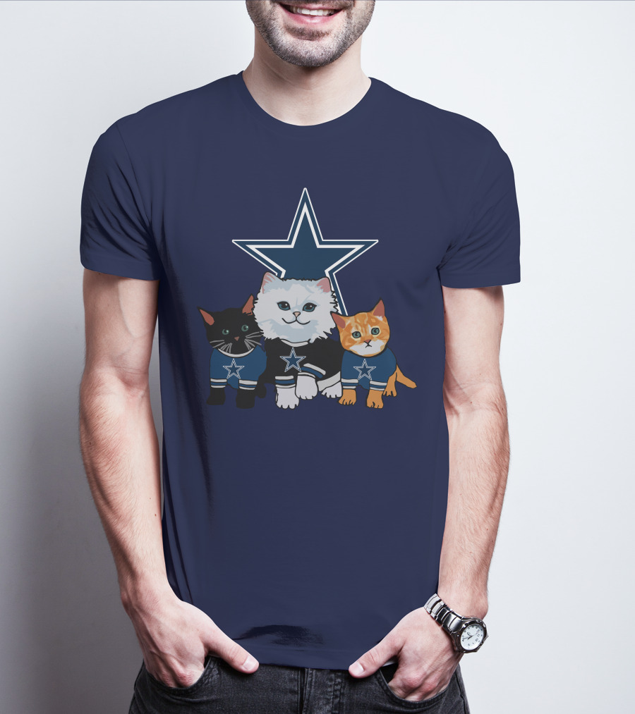 Dallas Cowboys Cute Cats With Star Logo Trio T-Shirt