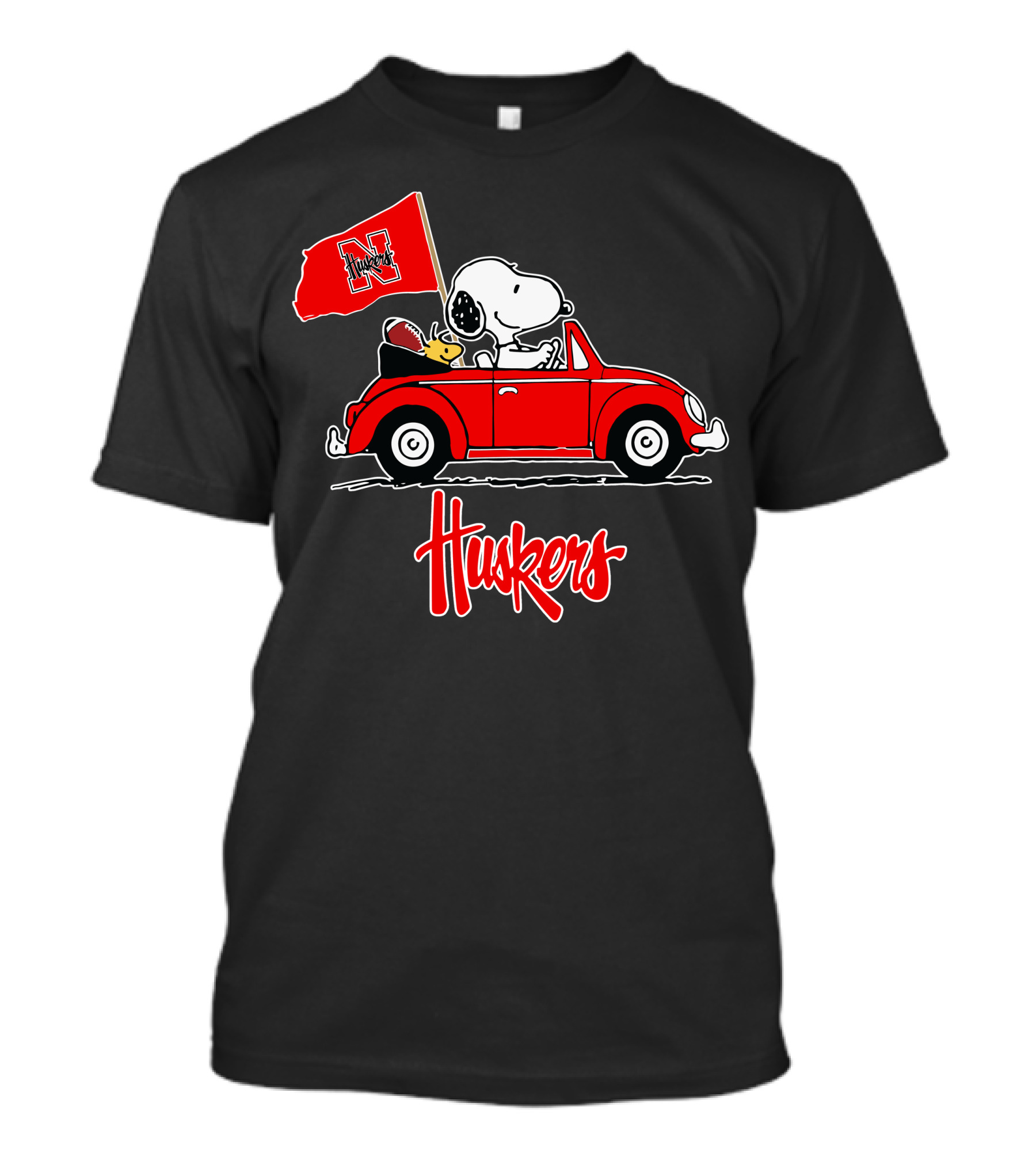 Nebraska Cornhuskers Snoopy Huskers Car Ride T-Shirt