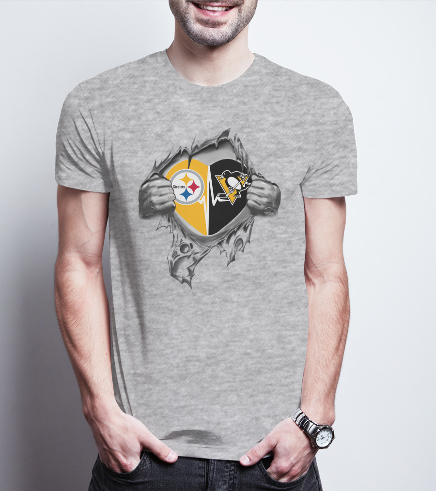 Steelers Pittsburgh Penguins Heartbeat Passion T-Shirt