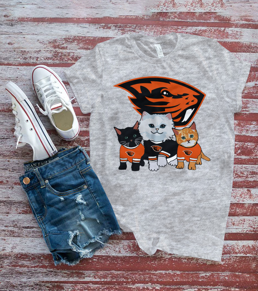 Oregon State Beavers Cats In Team Jerseys T-Shirt