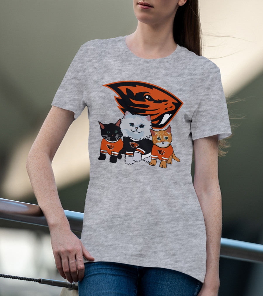 Oregon State Beavers Cats In Team Jerseys T-Shirt