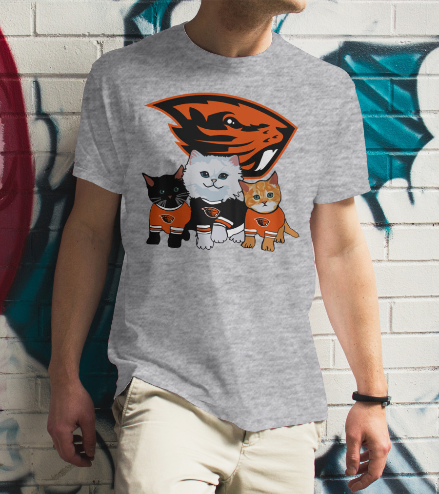 Oregon State Beavers Cats In Team Jerseys T-Shirt