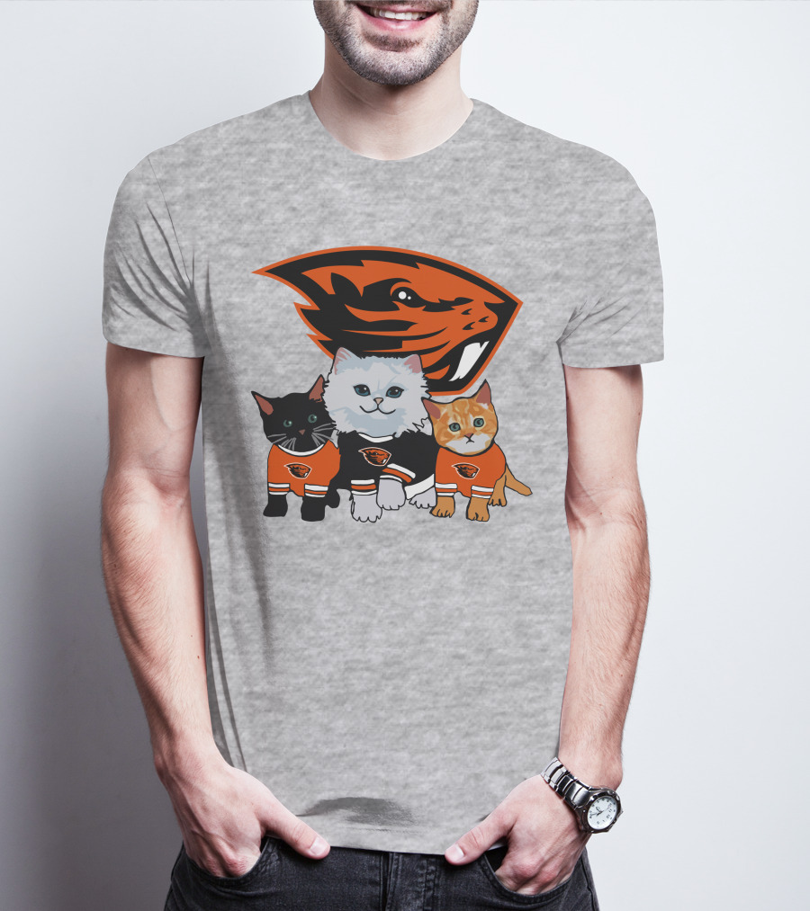 Oregon State Beavers Cats In Team Jerseys T-Shirt