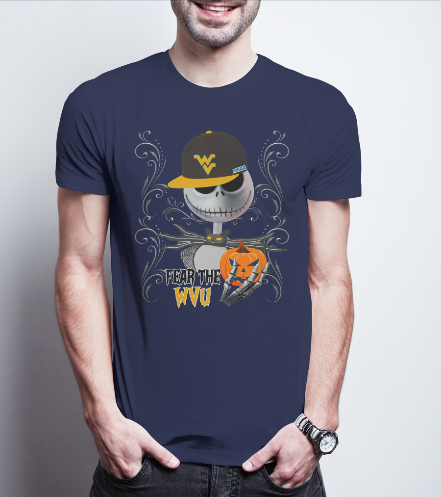 Fear The WVU Mountaineers Halloween Jack Skellington T-Shirt