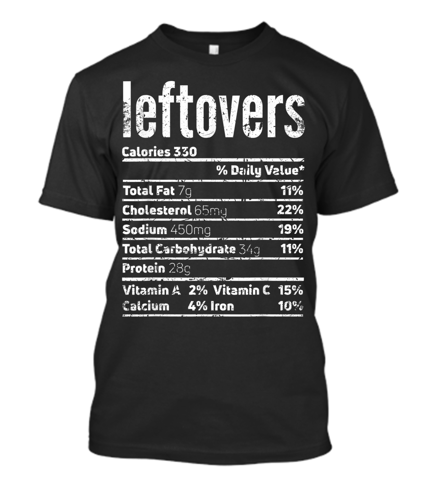 Leftovers Nutrition Facts Calories Protein Vitamin Thanksgiving Food T-Shirt